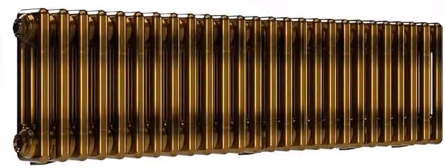Lux Heat Horizontal Column Radiator in Gold and Brown, W/H: 119 x 30 cm