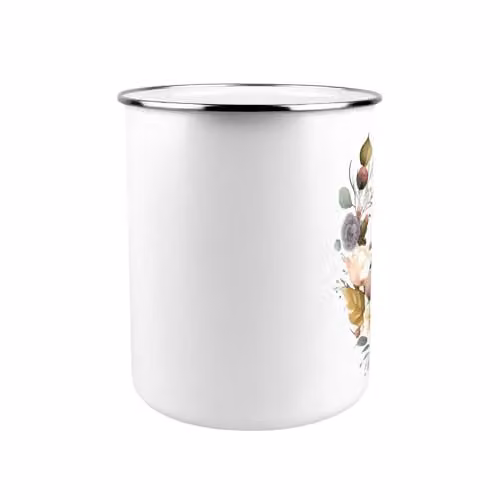 Purely Home Floral Wreath Metal Utensil Holder, Multicoloured and White, W: 18 cm, D: 16.5 cm, H: 16.5 cm