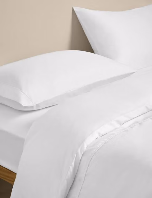 M&S White Egyptian Cotton 230 Thread Count Duvet Cover Set, 200 x 200 cm