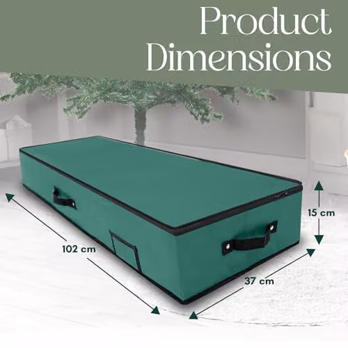 Pelle & Sol Christmas Wrapping Paper Storage Bag in Green, Fits 24 Rolls, Foldable Fabric Organizer with Handles – 4