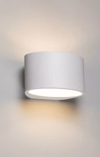 Netlighting Knightsbridge Curved Up and Down Plaster Wall Light, White, 200mm, G9, 40W, IP20