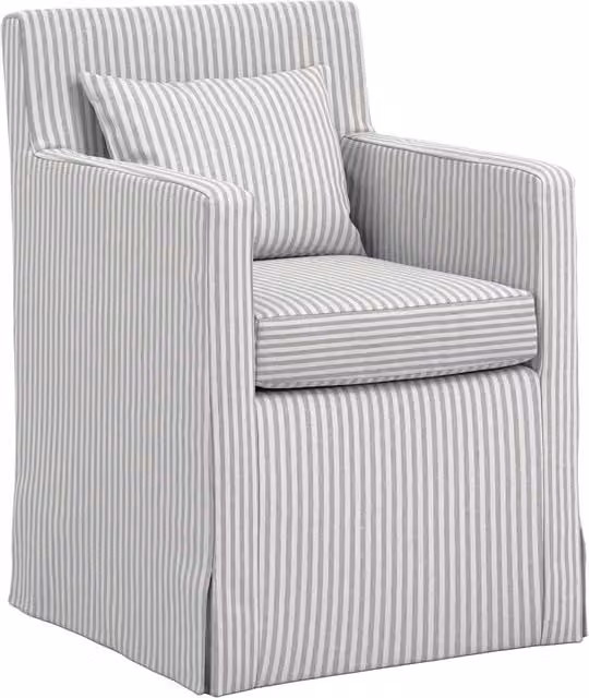 LPD Home Hettie Grey Striped Fabric Dining Chair