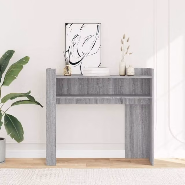 Berkfield Home Classic Console Table in Grey Sonoma, W/D/H: 100 x 35 x 90 cm