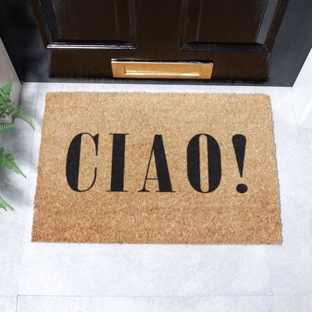 Artsy Mats Ciao Doormat, Black and Multicolour, W: 60 cm, D: 40 cm – 1
