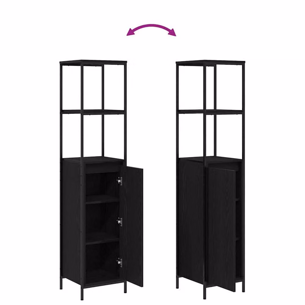 Berkfield Home Modern 3 Piece Black Oak Bathroom Furniture Set – 3