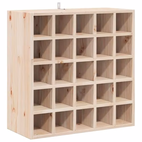 vidaXL Set of 2 Rustic Natural Pine Wood Wall-Mounted Wine Racks, W/D/H: 56 x 25 x 56 cm – 5
