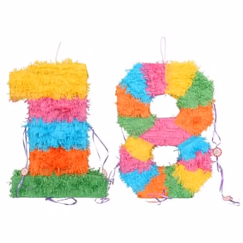 Fax Potato 18th Birthday Pop-Out Piñata and Blindfold Set in Multicolour and Purple