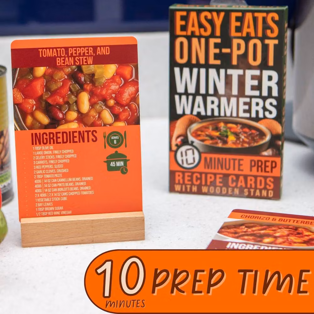 Boxer Gifts Winter Warmer Multicolour Recipe Cards with 10 Minute Prep Quick and Easy Recipes for Beginners – 3