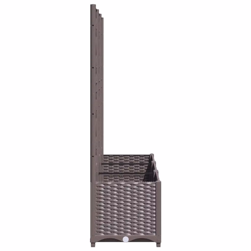 Berkfield Home Garden Planter with Trellis in Brown, W/D/H: 120 x 40 x 136 cm – 3