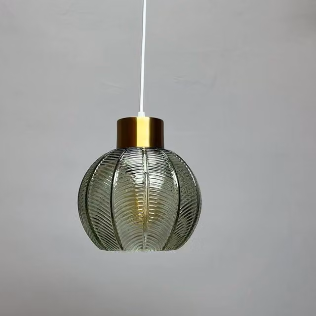 K LIVING Modern Green Transparent Glass and Metal Pendant Light