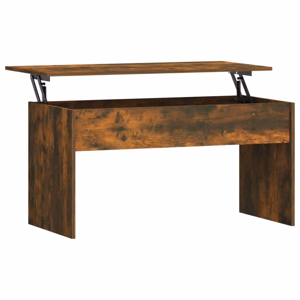 Berkfield Home Modern Smoked Oak Coffee Table in Brown with Lift Mechanism, W/D/H: 102 x 50.5 x 52.5 cm – 2