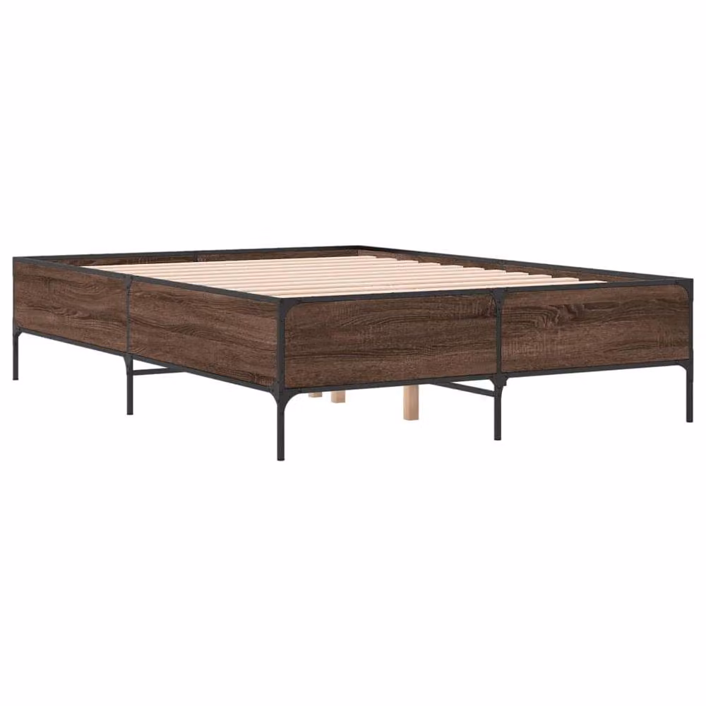 Berkfield Home King Size Bed Frame in Brown Oak with Drawers, W/D/H: 150 x 200 cm – 3