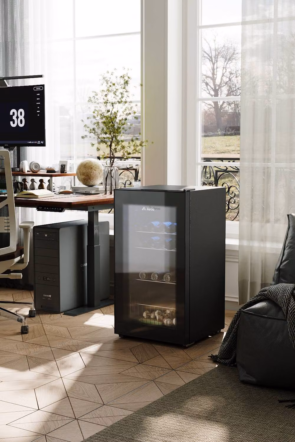 Living and Home 92L Freestanding Refrigerator with LED Interior Light, Black, W/D/H: 44.5 x 40 x 82 cm – 3