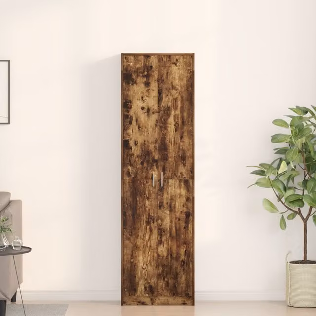 Berkfield Home Modern Smoked Oak Wardrobe in Brown, W/D/H: 55 x 25 x 189 cm – 1