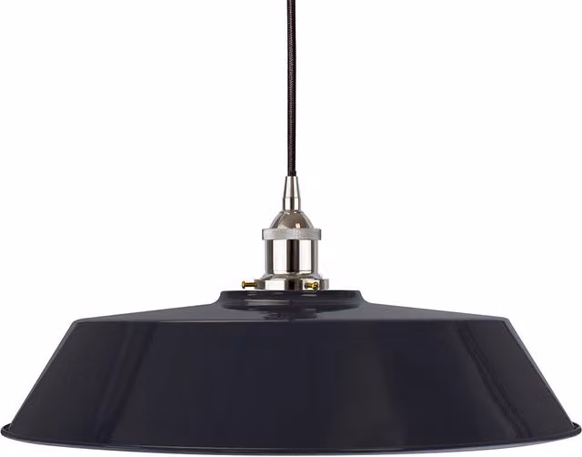 SE Home Chancery Large Round Pendant Light in Navy Blue and Black with Nickel Finish
