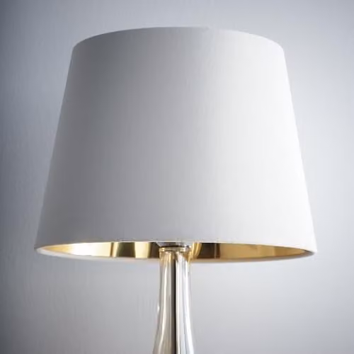 K LIVING Velvet Tapered Cone Lampshade in Beige, Green, Grey or White, Diameter: 30.48 cm