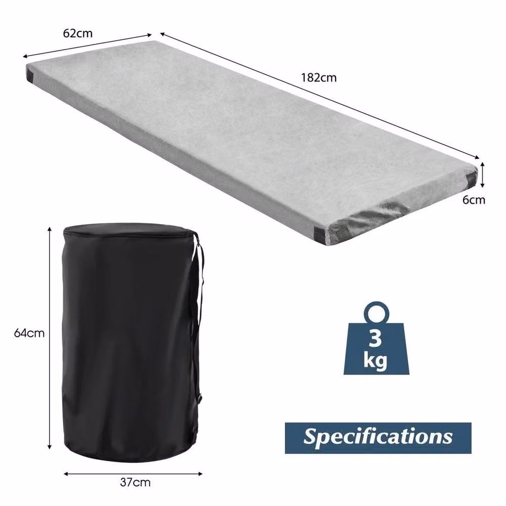 Kelvenix Single Folding Camping Memory Foam Mattress in Grey – 2
