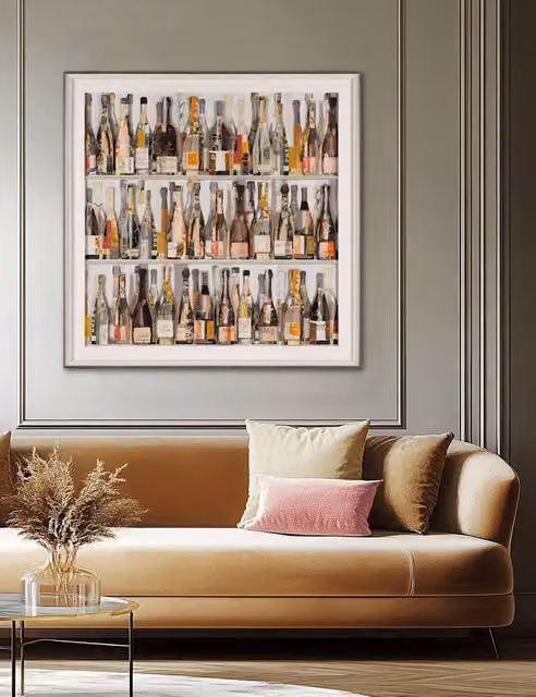 Gallery Direct Wines of the World Square Framed Art, Multicolour