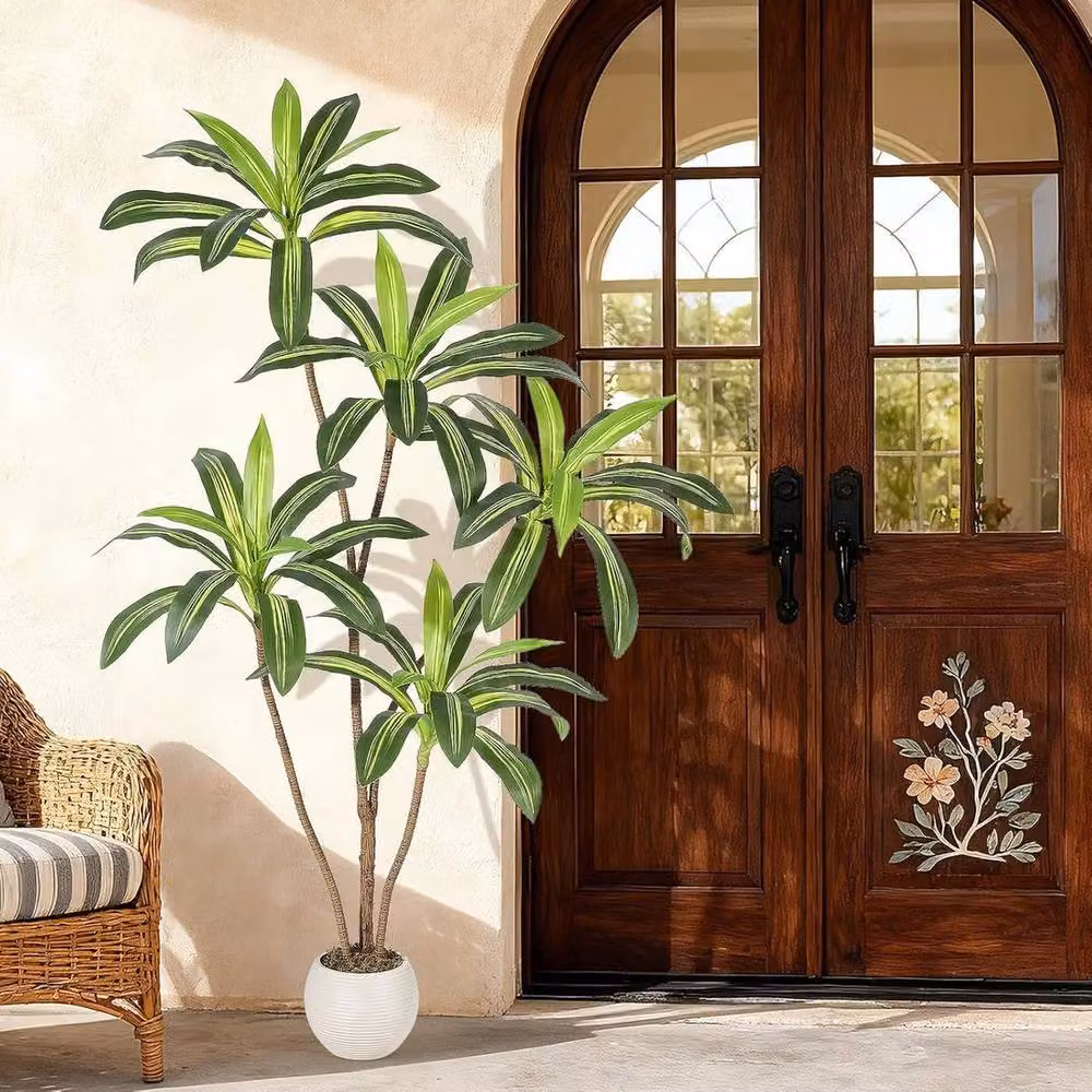 VOGREX 6ft Artificial Dracaena Tree in Green – 4