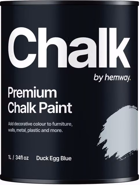 Hemway Opaque Chalk Paint in Flat Matt Duck Egg Blue, 1 l