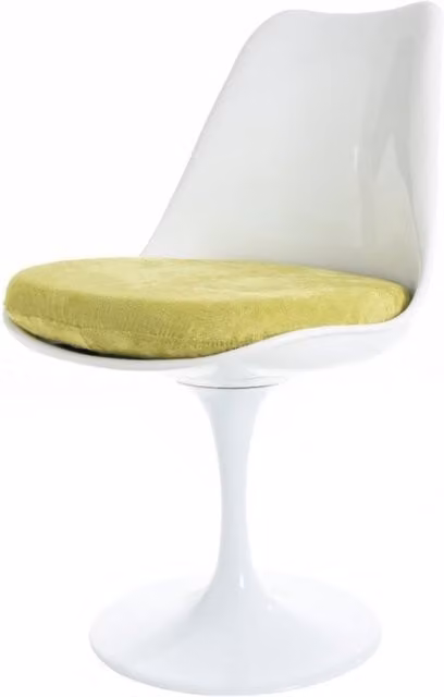 Fusion Living Modern White and Green Velvet Swivel Tulip Dining Chair