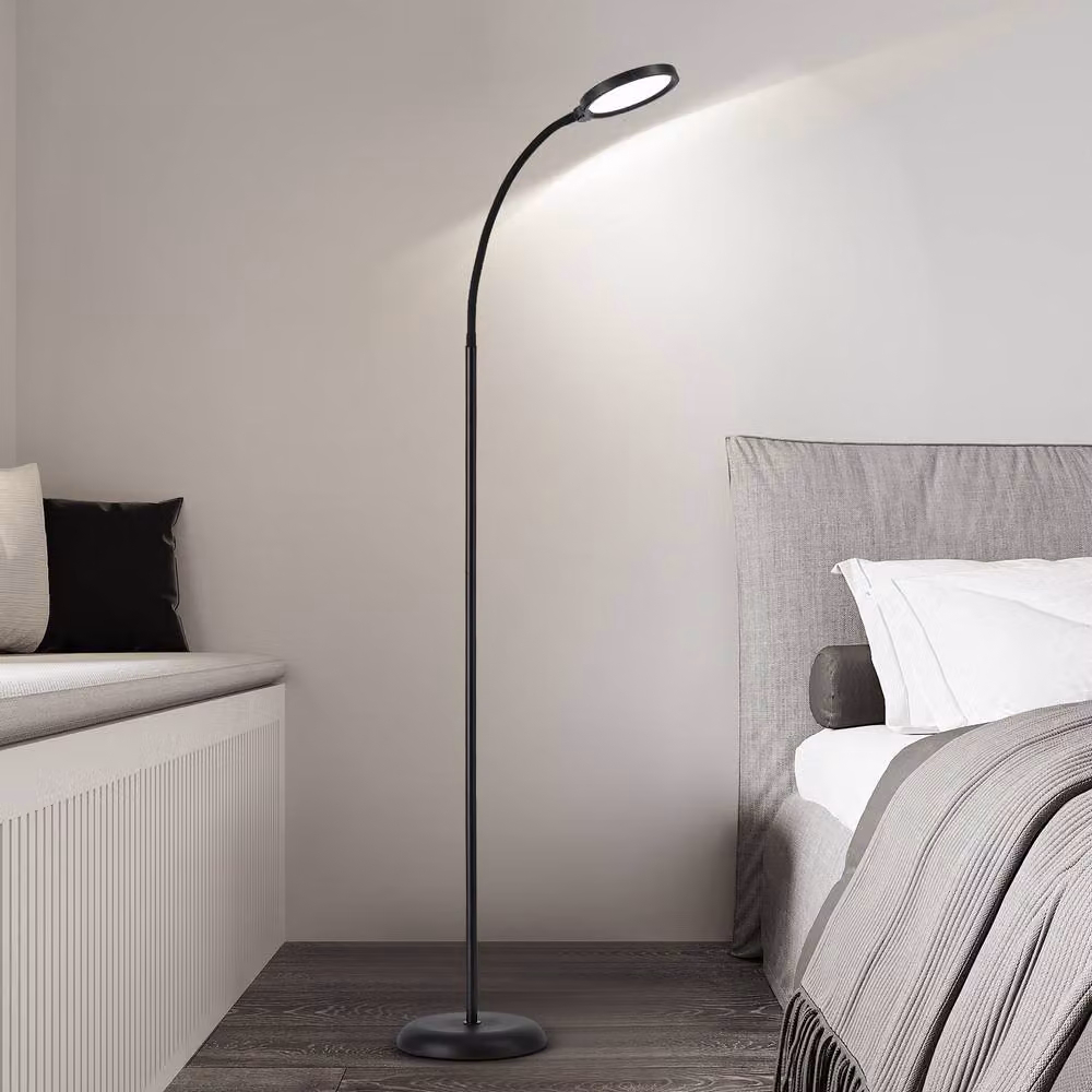 Harper Living Black LED Floor Lamp with Touch Control, Dimmable and Adjustable Gooseneck Reading Light for Living Room, Bedroom or Office – 2
