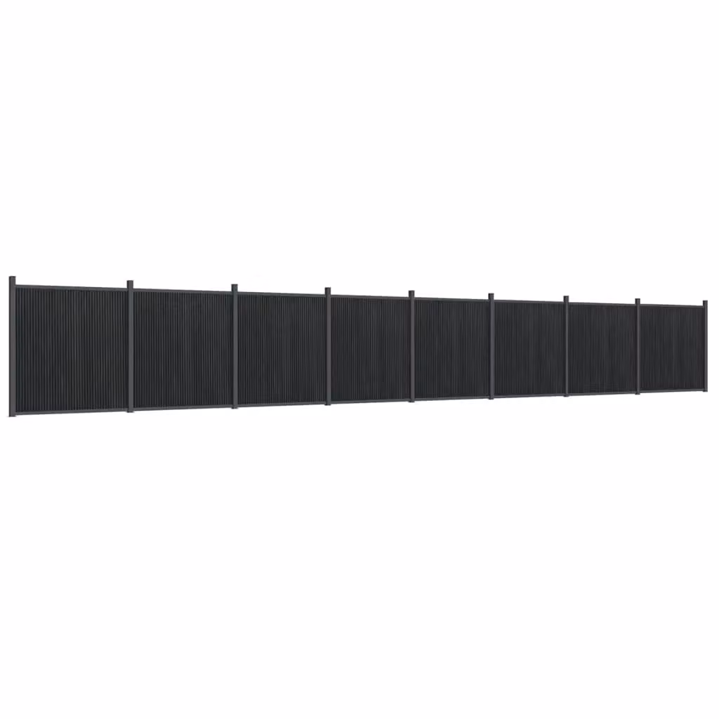 Berkfield Home Grey WPC and Aluminium Opaque Fence Panel, W: 1391 cm, H: 186 cm – 2