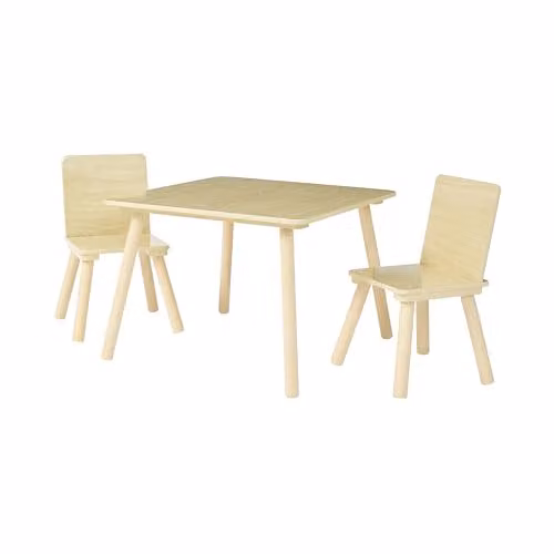 Liberty House Toys Kids Table and Two Chairs Set in Brown and Beige, W/D/H: 60 x 60 x 44 cm – 2