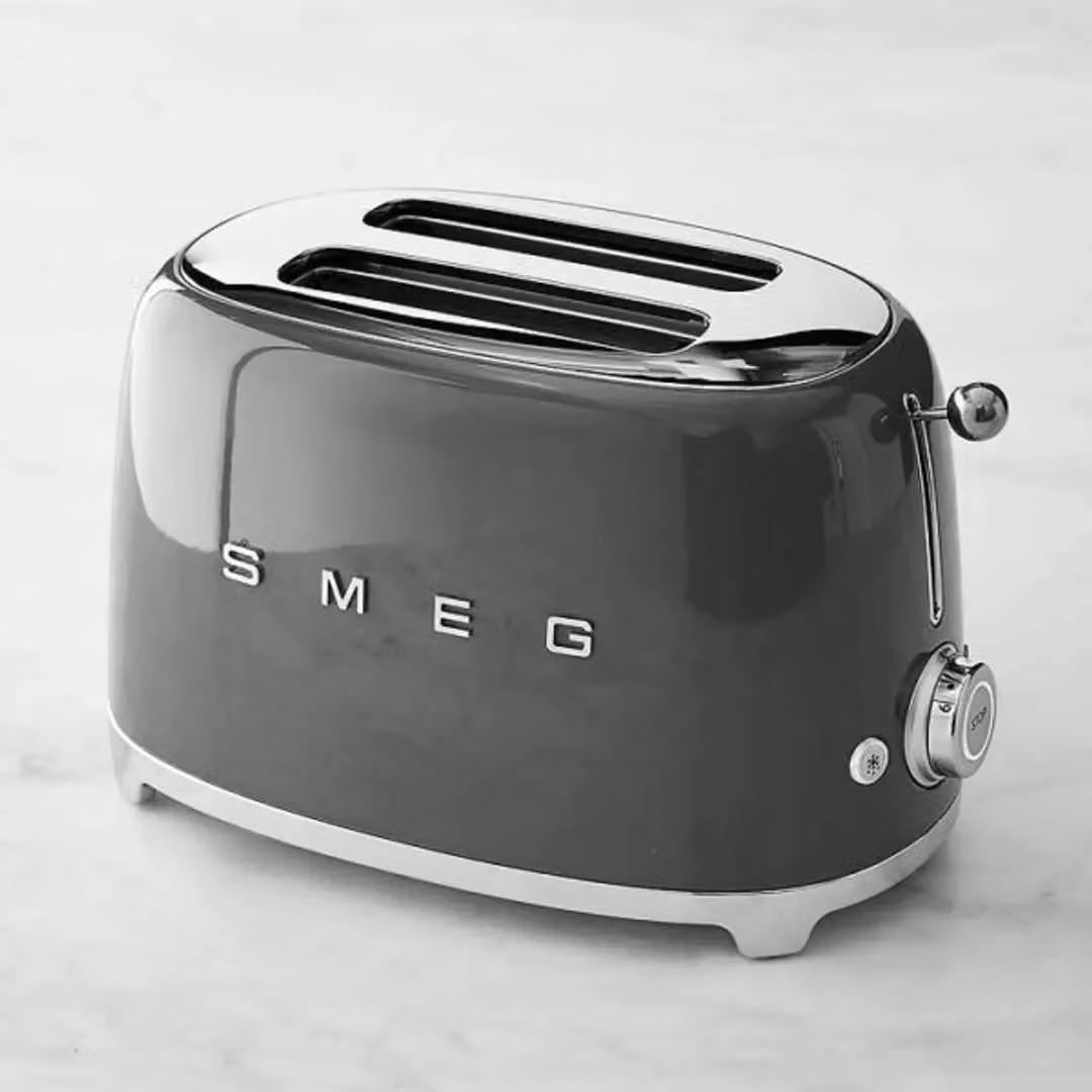 Smeg TSF01 Retro 2 Slice Toaster in Grey Stainless Steel – 2