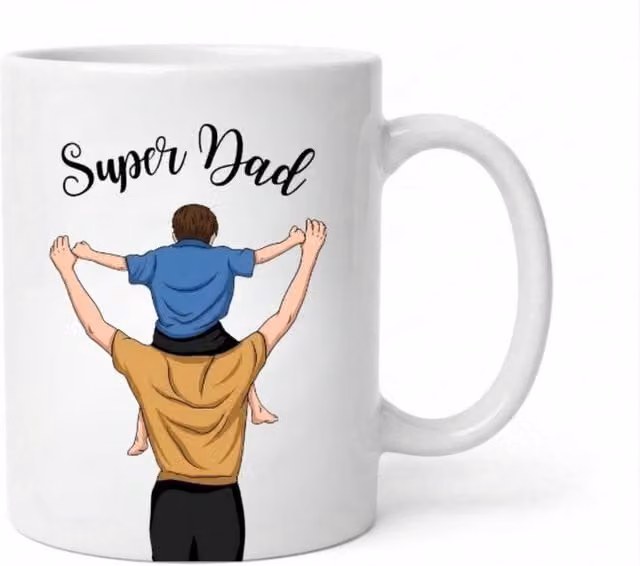 Dyzi Super Dad Ceramic Coffee Mug in White – 1