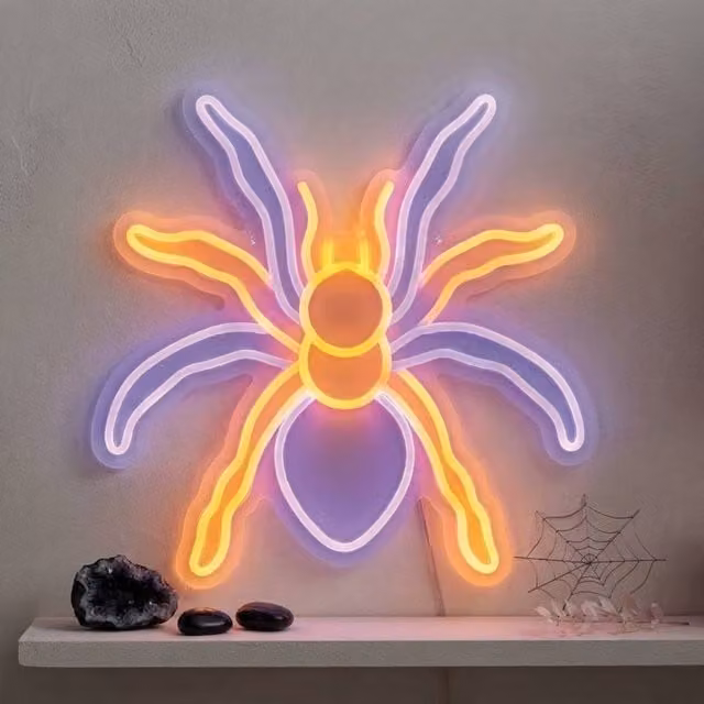 Garden Greatness NeonEsque Spider Halloween LED Multicolour Wall Light