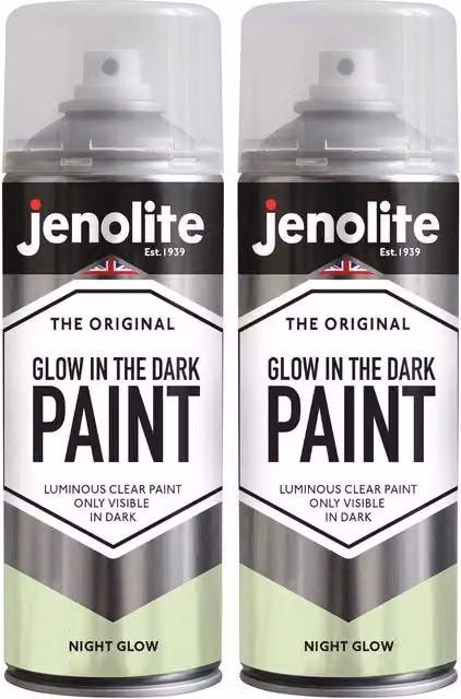 Jenolite Luminous Glow in the Dark Paint, White and Transparent, 2.0 l