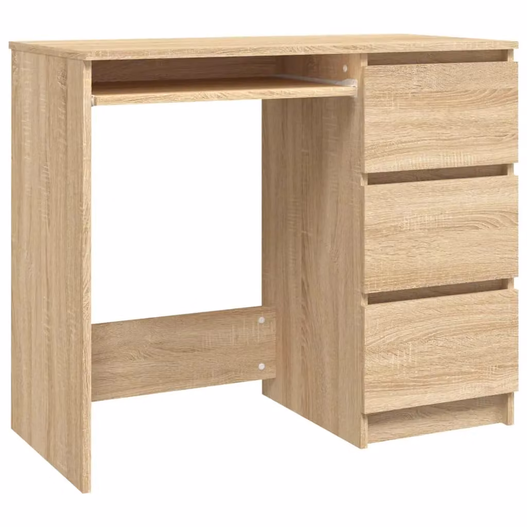 Berkfield Home Sonoma Oak Writing Desk in Brown, W/D/H: 90 x 45 x 76 cm – 2
