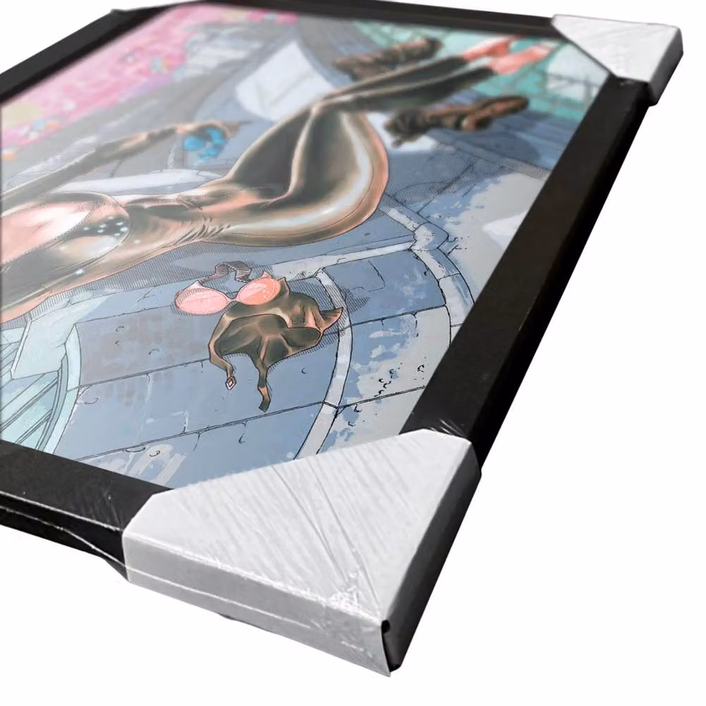 Batman Catwoman Around Comic Cover Framed Paper Poster in Pale Pink and Multicolour – 2