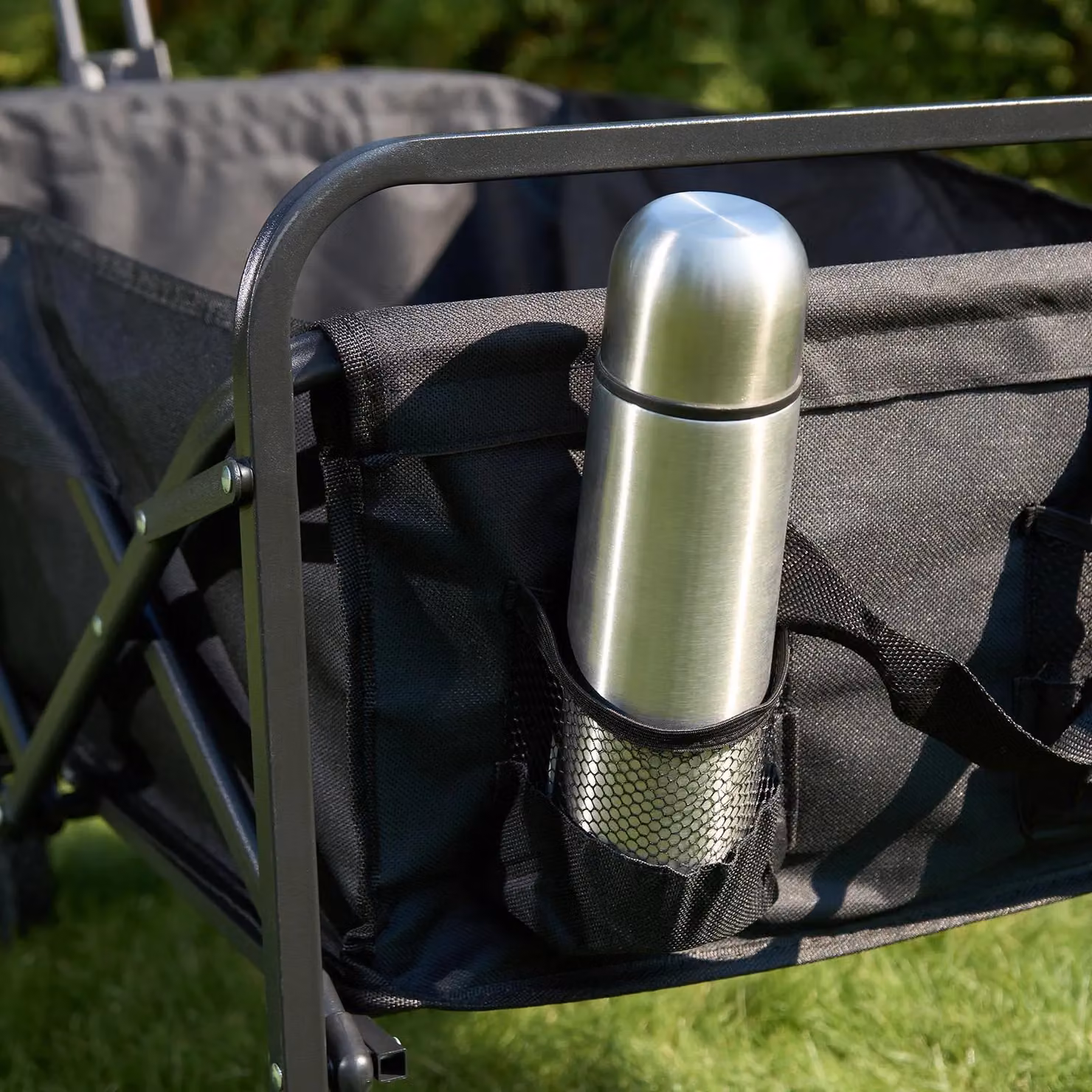 OHS Foldable Outdoor Garden Trolley Cart and Camping Wagon in Black – 2
