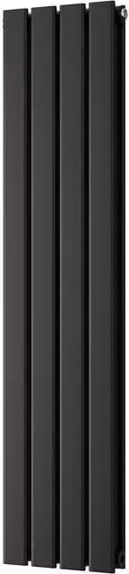 UK Radiators Typhoon Black Flat Tube Vertical Designer Radiator, H 120 cm x W 27.2 cm – 1