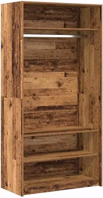 Berkfield Home Old Wood Wardrobe in Brown, W/D/H: 100 x 50 x 200 cm
