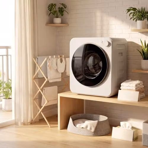 HOMCOM 4kg Front Load Portable Clothes Dryer with 2 Power Modes, White – 7
