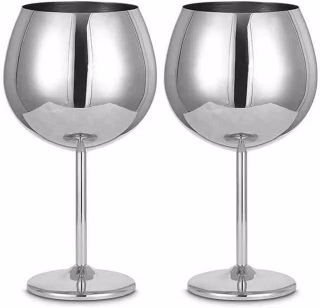 Homiu Stainless Steel Gin Tumbler Glasses, Grey, 700 ml, 2 Pack