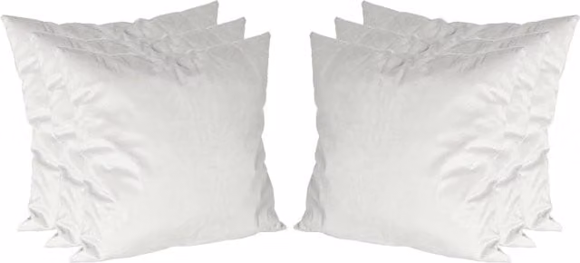 Nicola Spring Pack of 6 Square Velvet Cushions in Cream, Yellow and White, W/D/H: 55 x 55 x 55 cm