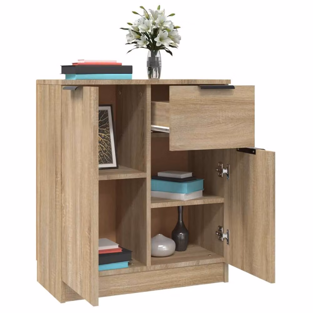 Berkfield Home Set of 2 Sonoma Oak Sideboards in Brown, W/D/H: 60 x 30 x 70 cm – 2