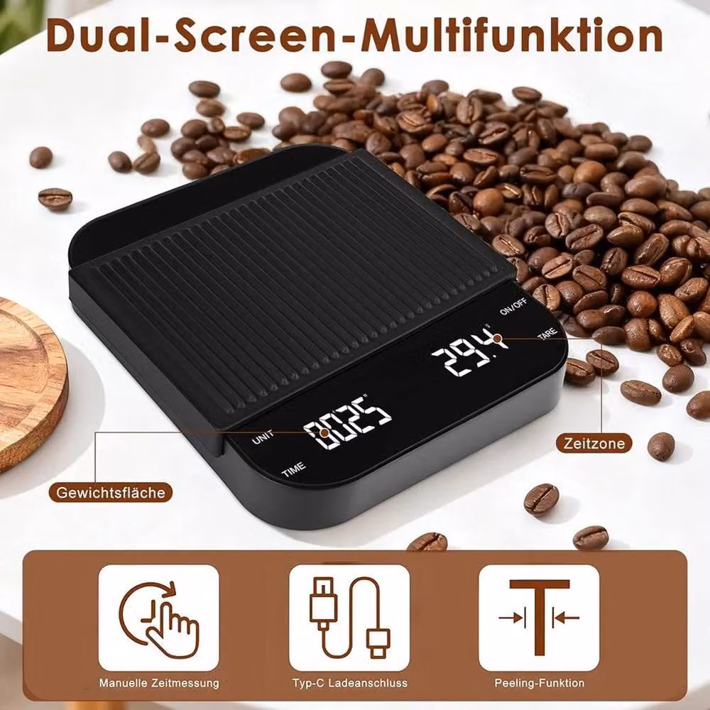 SPETLEK Digital Coffee and Kitchen Food Scales with Digital Display in Black – 4
