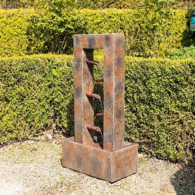 Primrose Aveiro Cascading Water Feature in Brown, Height: 89 cm