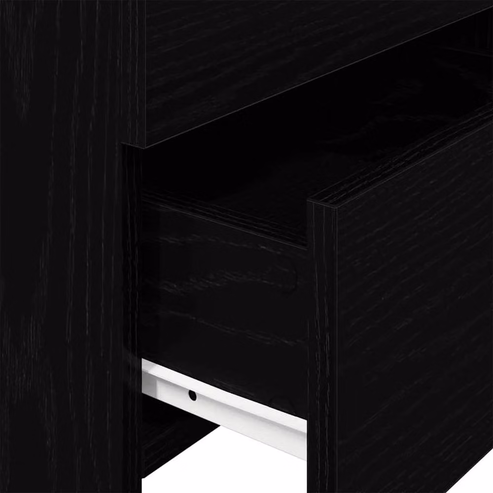 Berkfield Home Modern Bedside Cabinet with 2 Drawers in Black, W: 40 cm, D: 36.5 cm, H: 62 cm – 6