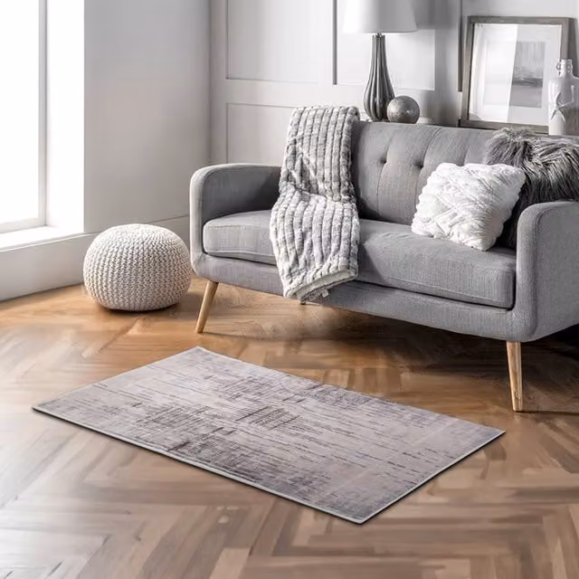 Livingandhome Modern Abstract Rectangular Indoor Rug in Beige and Grey