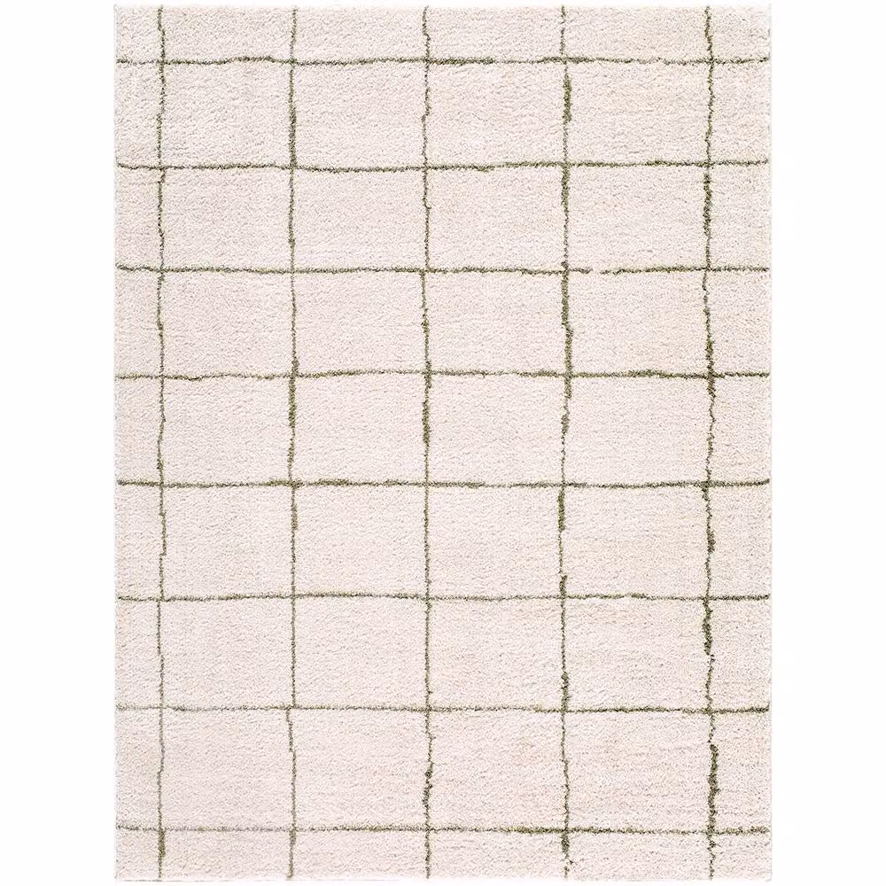 Livabliss Tivoli Modern High Pile Washable Living Room and Bedroom Rug, Green and Cream, W: 160 cm, L: 215 cm – 2