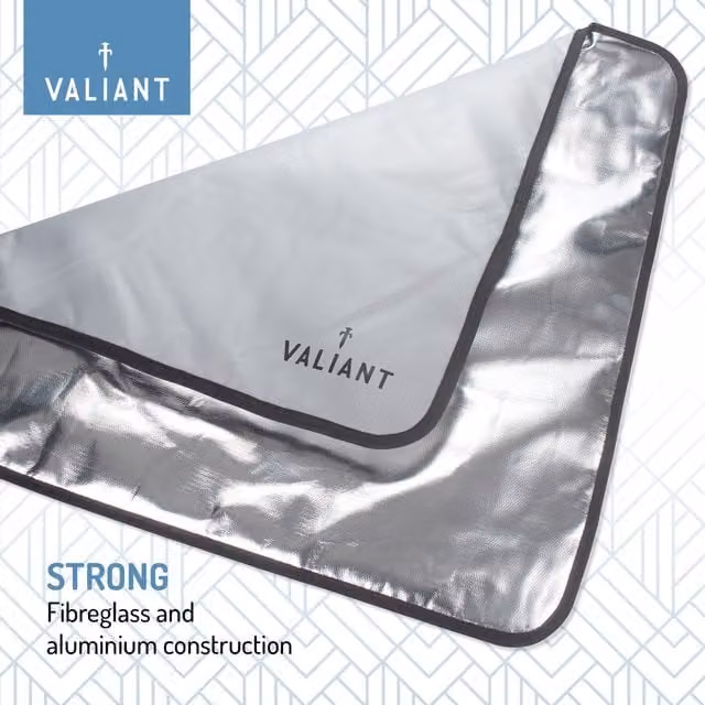 Valiant Silver Fibreglass Fire Pit and BBQ Protective Ground Mat W/D: 68 x 68 cm