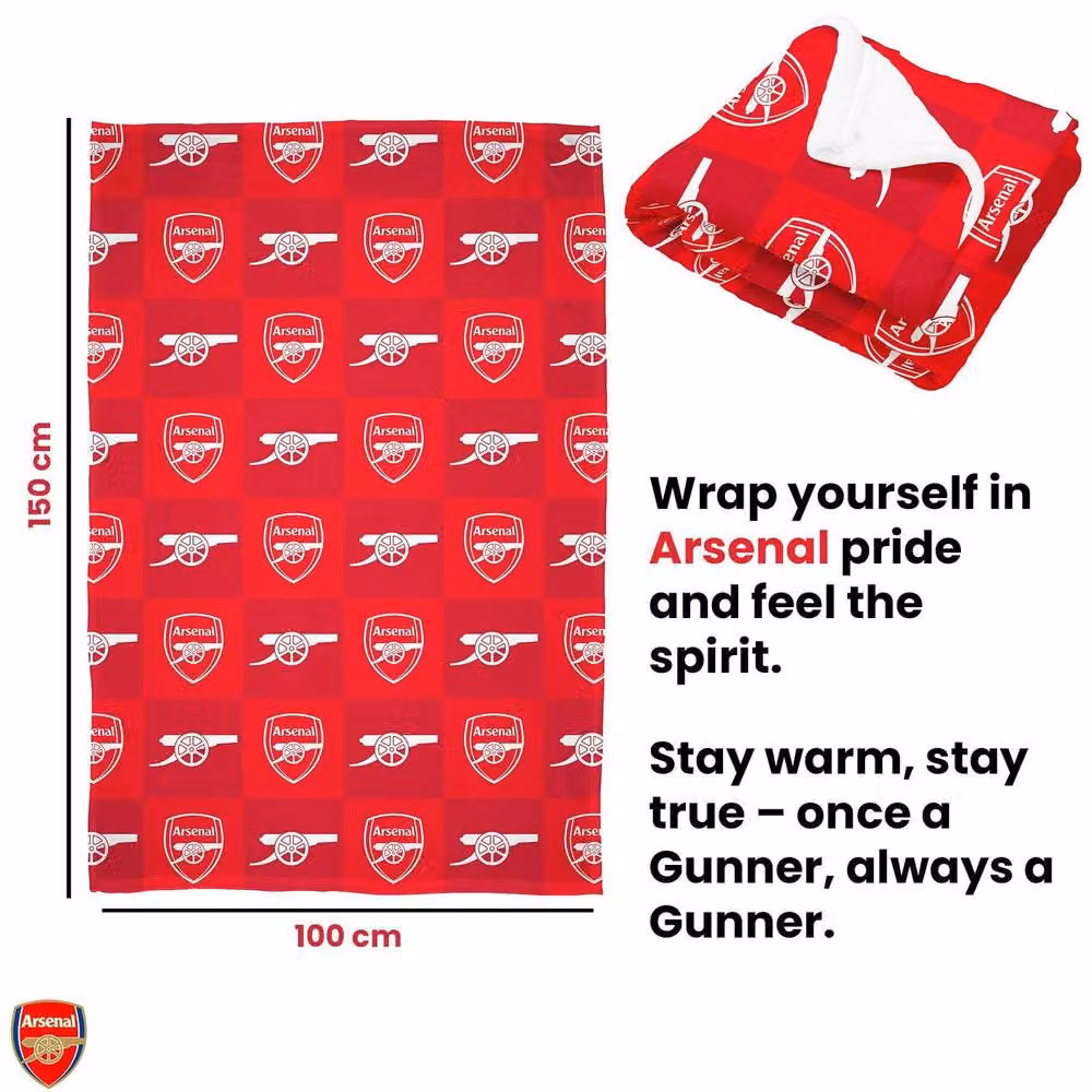 Arsenal FC Red Checked Polyester Fleece Baby Blanket – 2