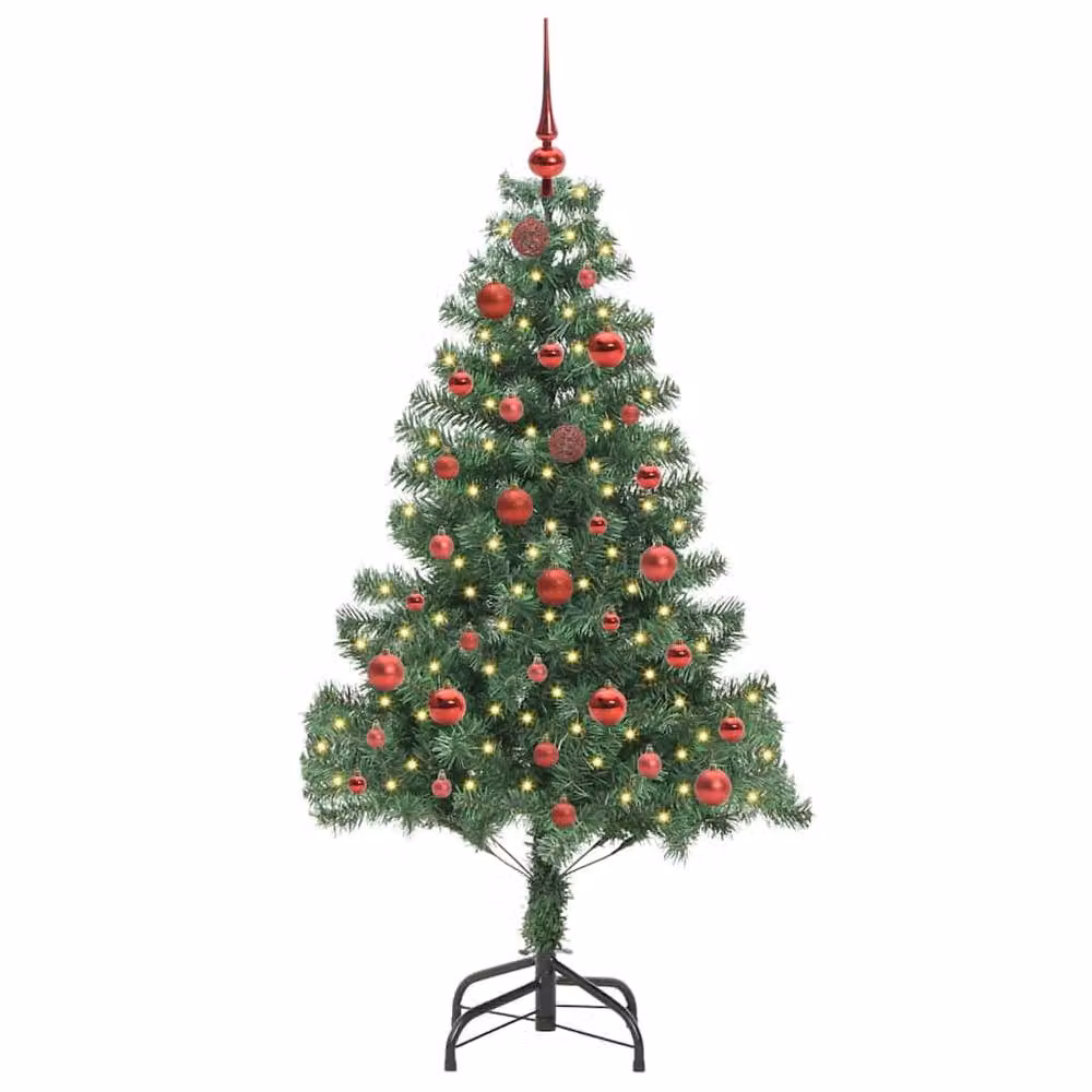 Berkfield Home Green PVC Christmas Tree with 150 LEDs and Stand, Height: 150 cm – 3