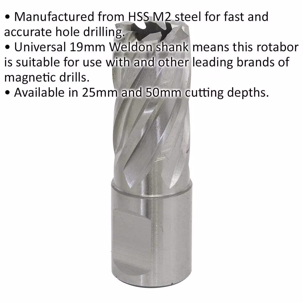 Loops M2 Steel Annular Metal Core Drill Rotabor Cutter, Silver, Depth: 25 mm, Diameter: 18 mm – 2